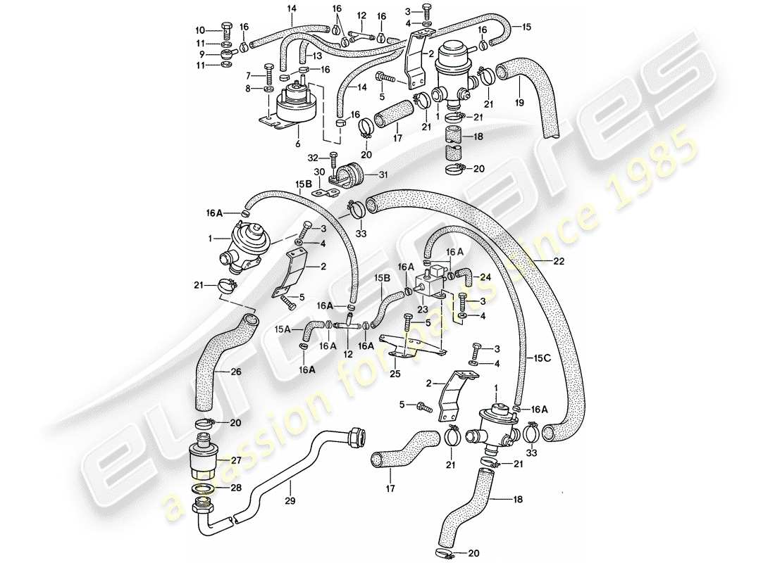 Porsche 911 (1984) AIR INJECTION Part Diagram