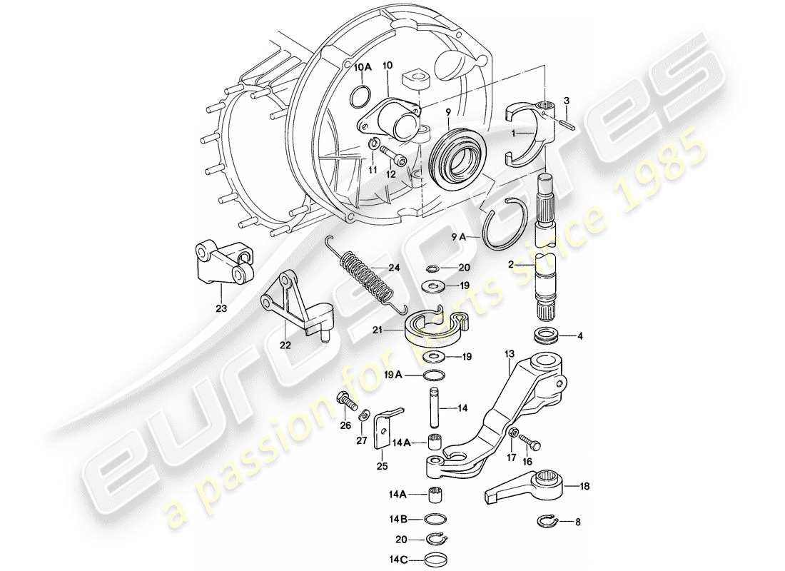 Porsche 911 (1984) CLUTCH RELEASE Part Diagram