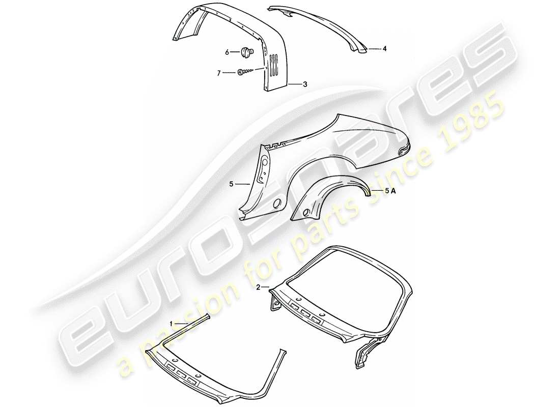 Porsche 911 (1984) EXTERIOR PANELLING - TO FIT USE WORKSHOP MATERIAL Part Diagram