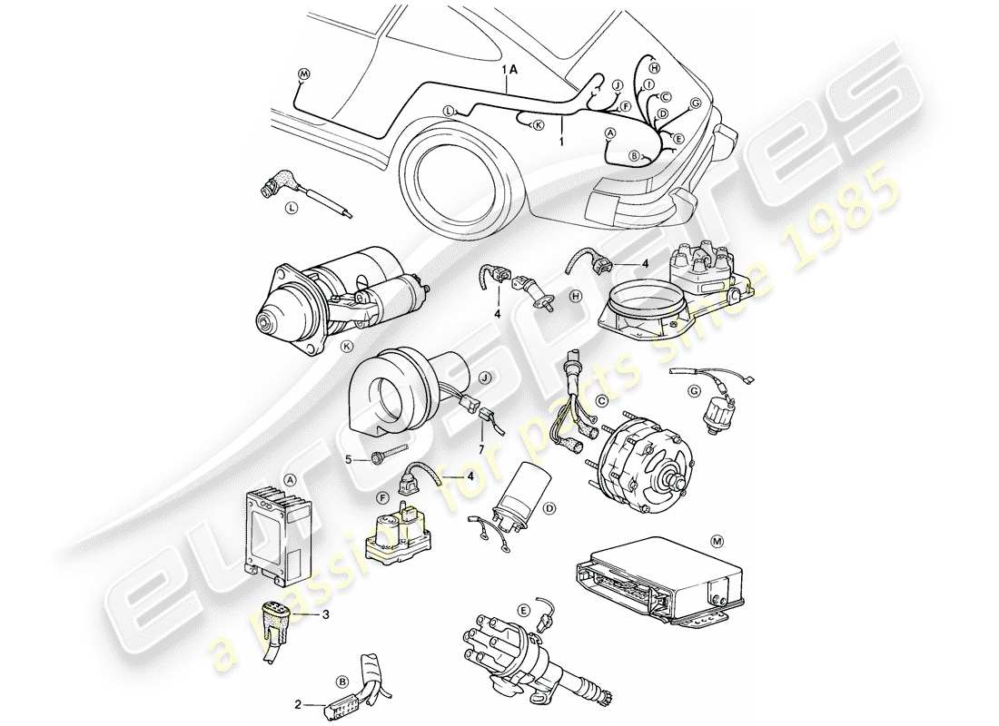 Porsche 911 (1984) WIRING HARNESSES - ENGINE Part Diagram