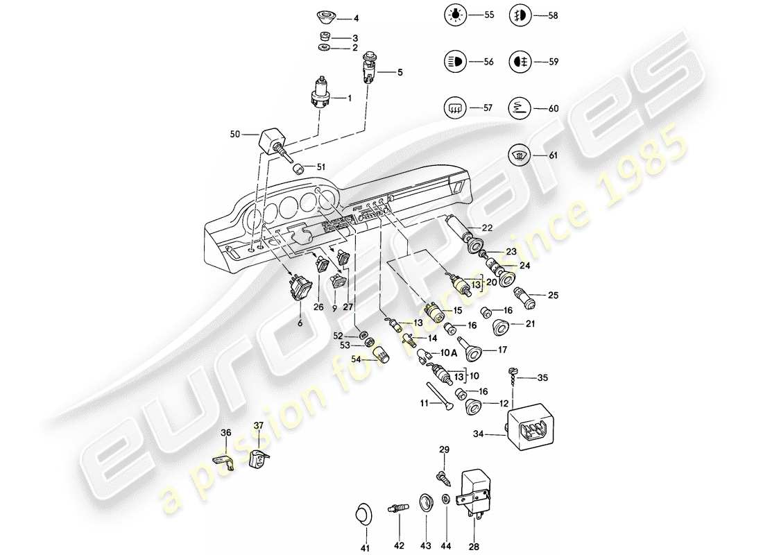 Porsche 911 (1984) SWITCH - RELAY - D >> - MJ 1985 Part Diagram