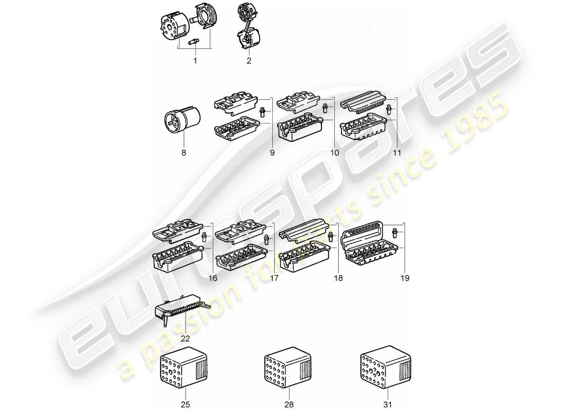 Porsche 911 (1984) CONNECTOR HOUSING Part Diagram