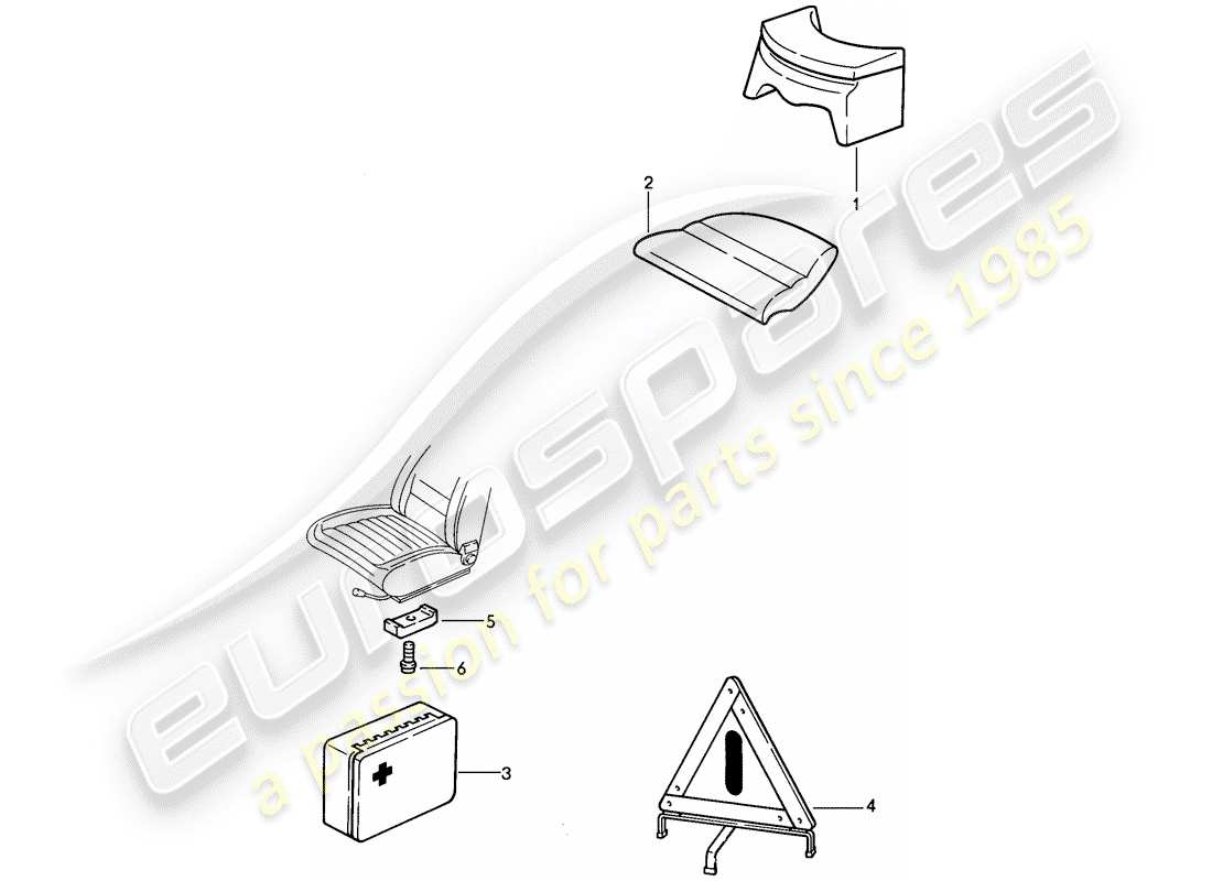 Porsche 911 (1986) ACCESSORIES - CHILD SEAT - VEHICLE COVER Part Diagram