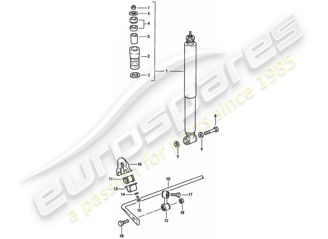 Porsche 911 (1986) VIBRATION DAMPER - STABILIZER Part Diagram