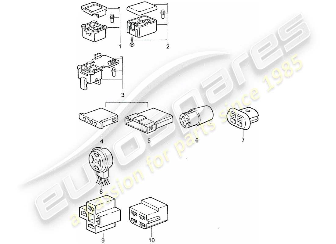 Porsche 911 (1986) CONNECTOR HOUSING Part Diagram