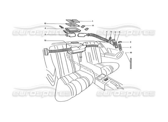 a part diagram from the Ferrari 400 GT / 400i (Coachwork) parts catalogue