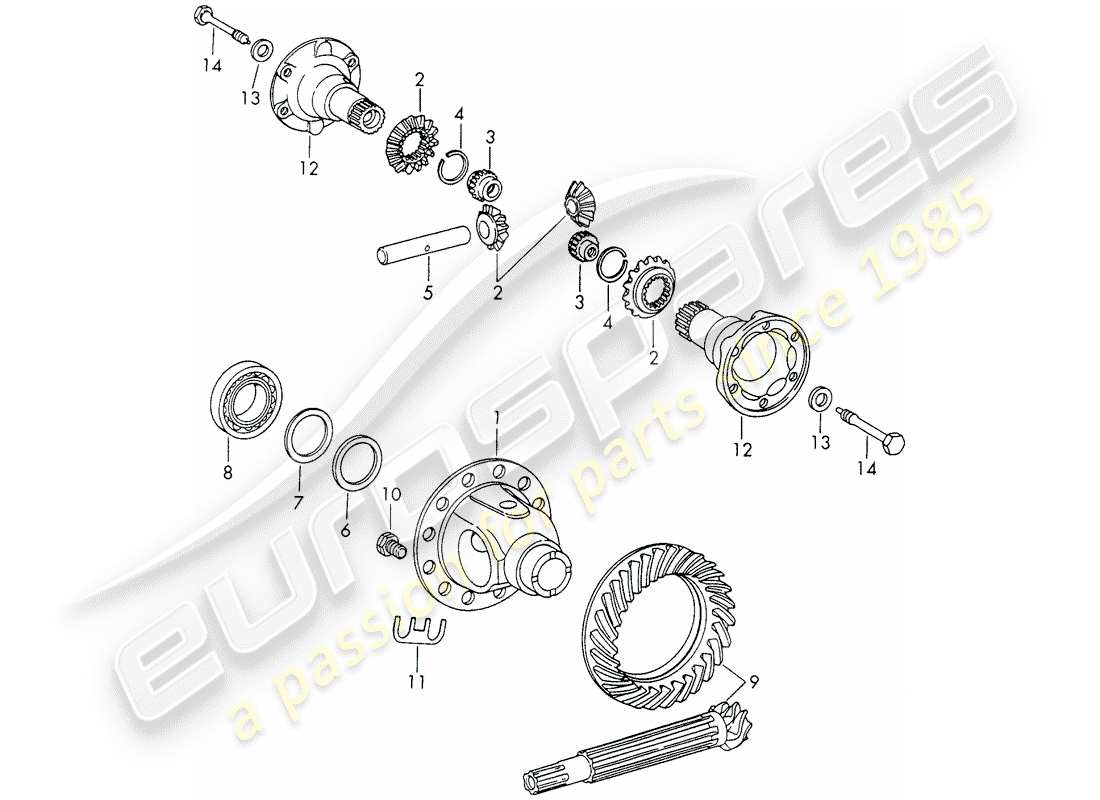 Porsche 911/912 (1965) DIFFERENTIAL - SPORTOMATIC - D >> - MJ 1968 Part Diagram