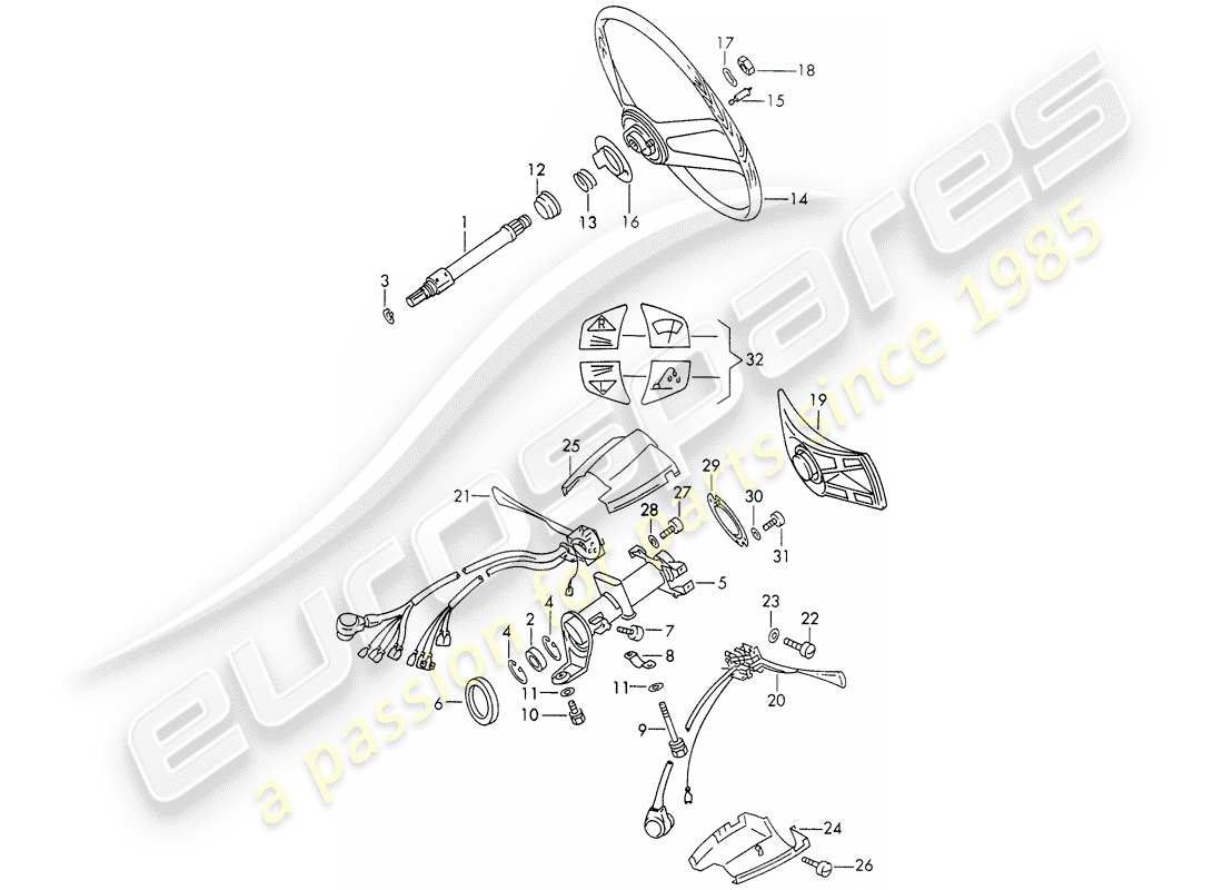 Porsche 911/912 (1965) INTERMEDIATE STEERING SHAFT - STEERING WHEEL - STEERING COLUMN SWITCH - D - MJ 1969>> - MJ 1969 Part Diagram