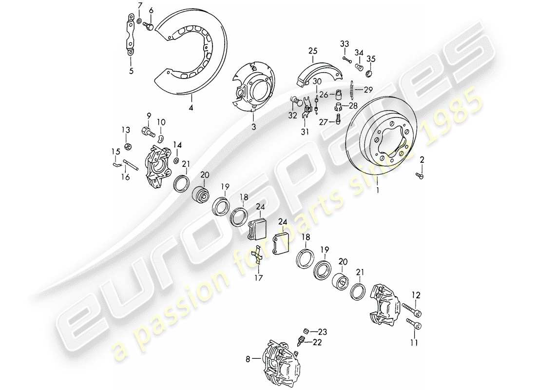 Porsche 911/912 (1965) DISC BRAKES - D - MJ 1969>> - MJ 1969 Part Diagram