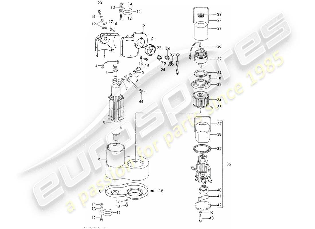 Porsche 911/912 (1965) SINGLE PARTS - HEATER - - WEBASTO - - D - MJ 1969>> Part Diagram