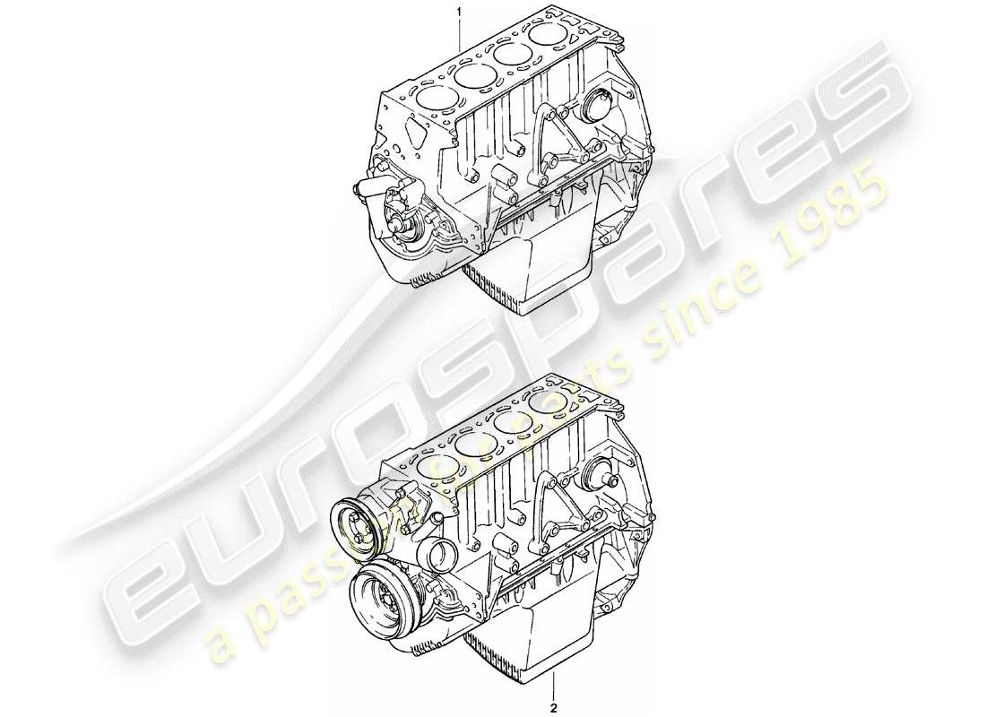 Porsche 924 (1985) Short Engine Part Diagram