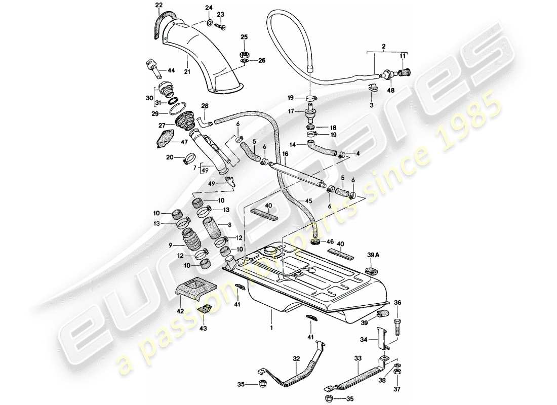 Porsche 924 (1985) FUEL TANK Part Diagram