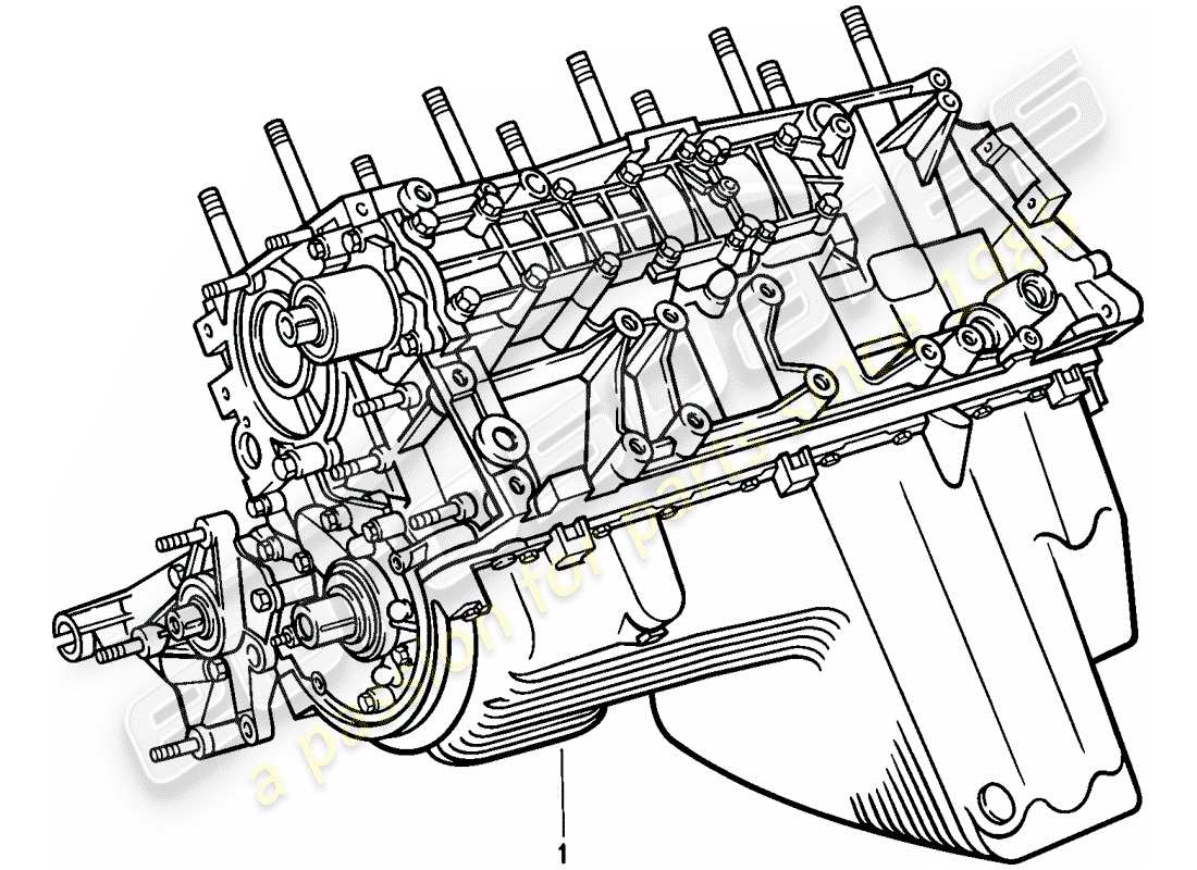 Porsche 944 (1986) REPLACEMENT ENGINE - SHORT ENGINE - CRANKCASE Part Diagram