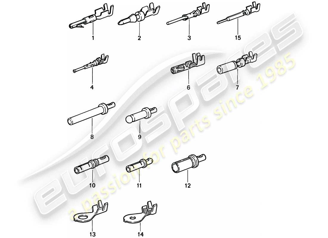 Porsche 944 (1988) PIN (MALE) TERMINAL - CONTACT PIN - CABLE SHOE Part Diagram