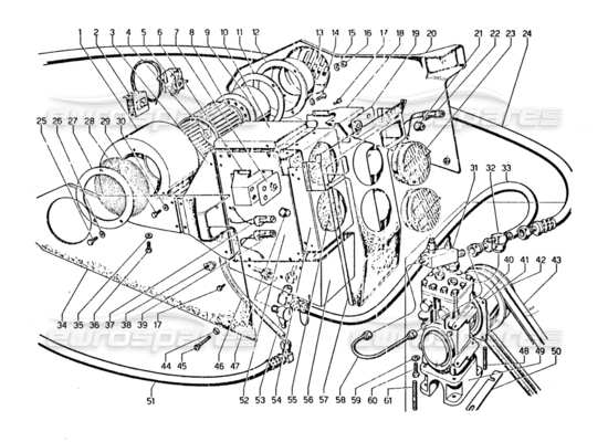 a part diagram from the Lamborghini Urraco P250 / P250S parts catalogue