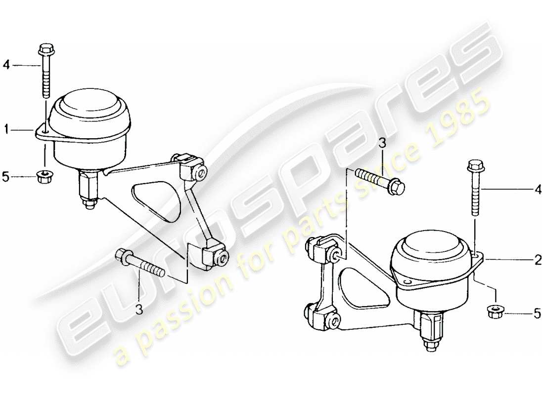 Porsche Boxster 986 (1997) manual gearbox - gearbox mounting - engine Part Diagram