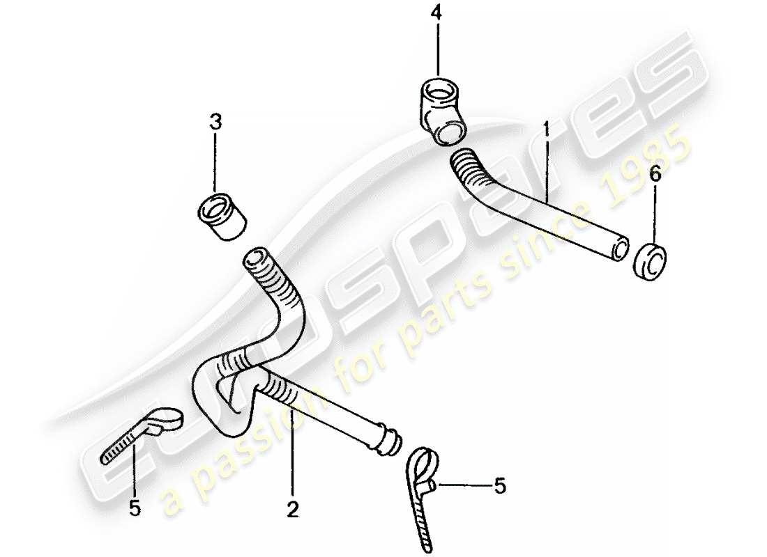 Porsche Boxster 986 (1997) WATER DRAIN PIPE - FOR - HEATER - AIR DISTRIBUTION HOUSING Part Diagram