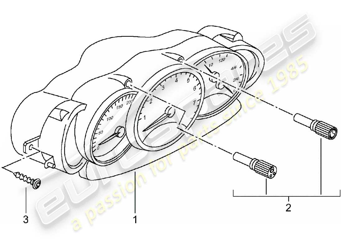 Porsche Boxster 986 (1997) INSTRUMENT CLUSTER - COMPLETE - D - MJ 2001>> Part Diagram