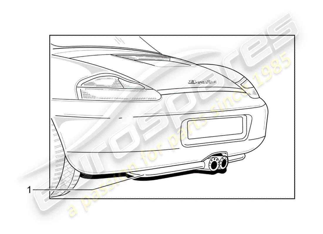 Porsche Boxster 986 (1998) EXHAUST SYSTEM - SPORT VERSION - D - MJ 1997>> - MJ 2005 Part Diagram