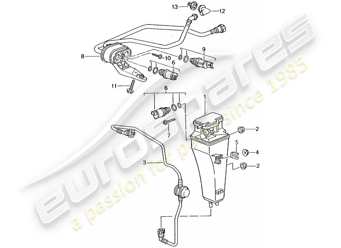 Porsche Boxster 986 (2000) EVAPORATIVE EMISSION CANISTER Part Diagram