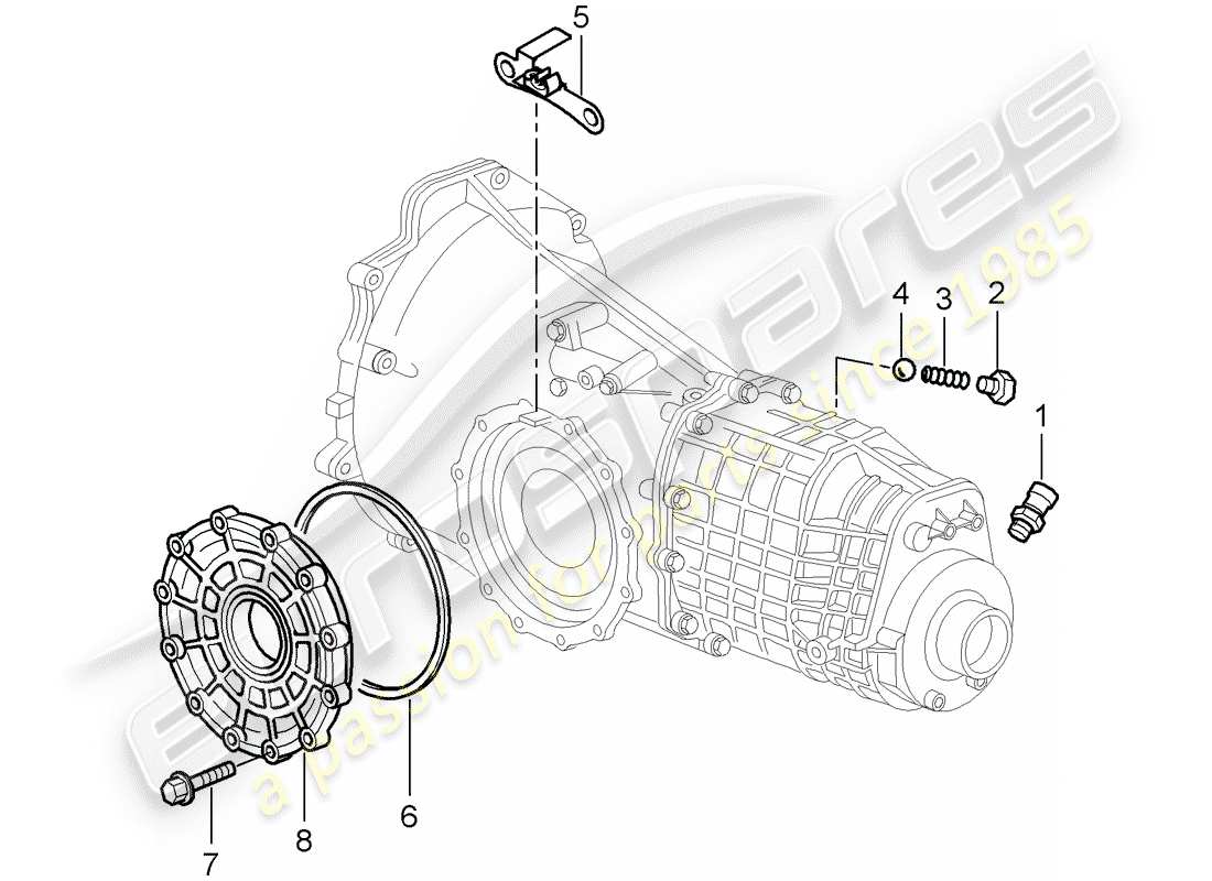 Porsche Boxster 986 (2000) TRANSMISSION - SINGLE PARTS - D - MJ 2000>> Part Diagram