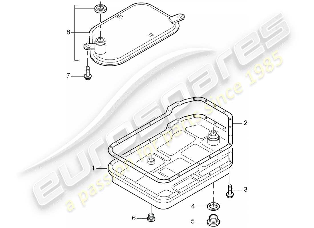 Porsche Boxster 986 (2000) tiptronic - - oil filter - oil pan Part Diagram