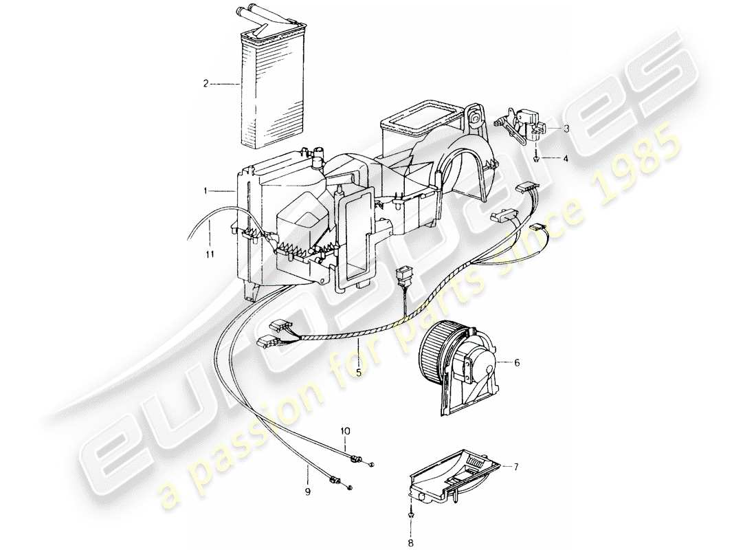 Porsche Boxster 986 (2000) HEATER - SINGLE PARTS Part Diagram