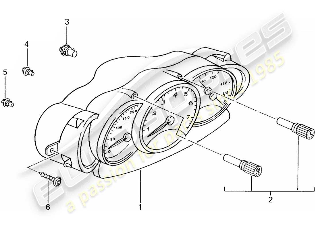Porsche Boxster 986 (2000) INSTRUMENT CLUSTER - COMPLETE Part Diagram