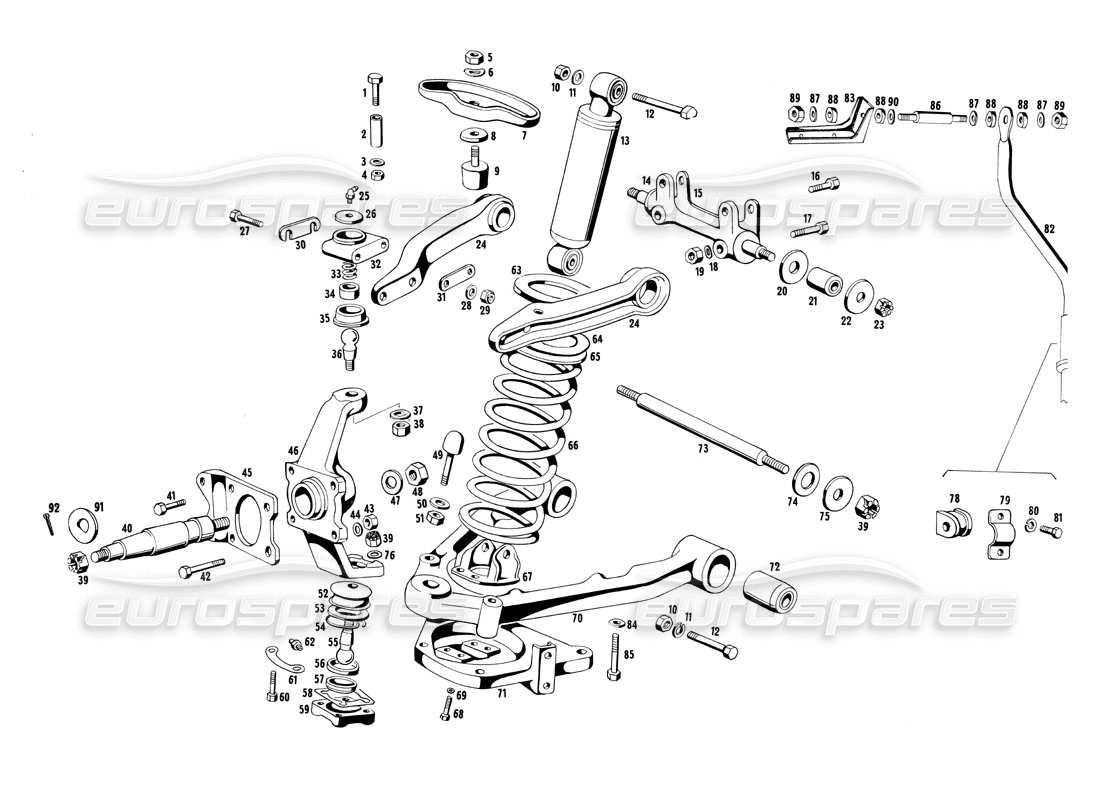Maserati Ghibli 4.7 / 4.9 Front Suspension Parts Diagram