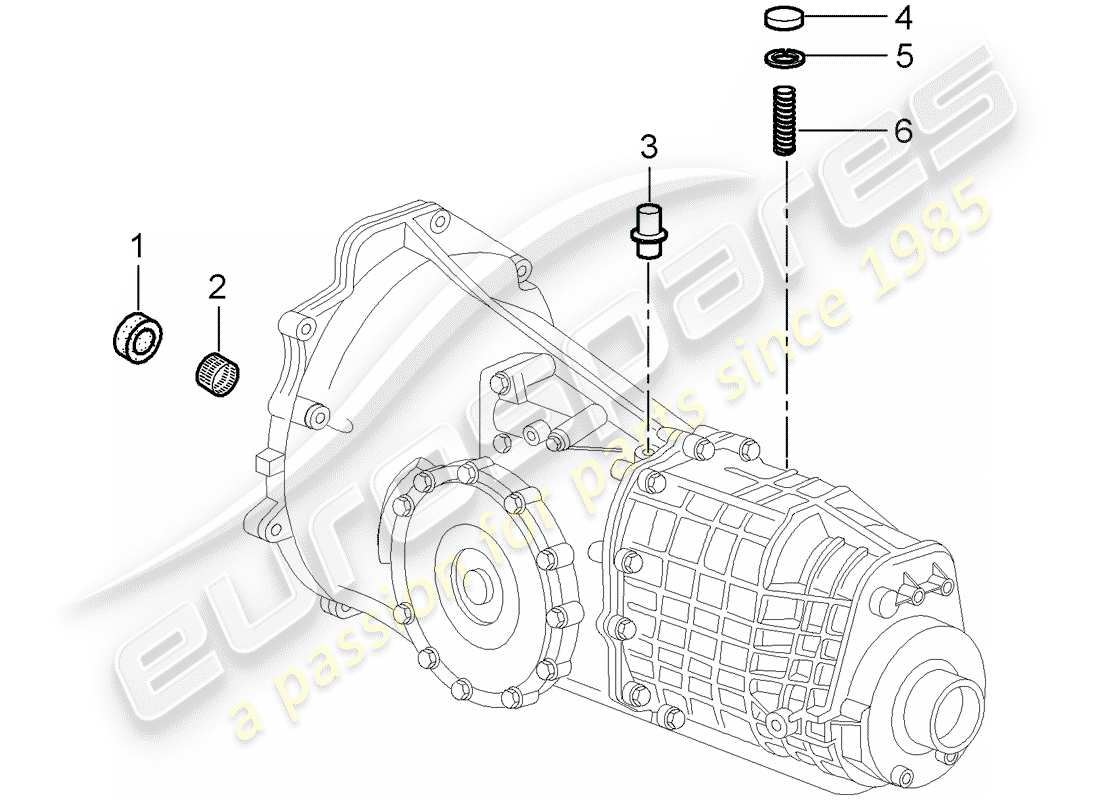 Porsche Boxster 986 (2003) TRANSMISSION - SINGLE PARTS - D - MJ 2000>> Part Diagram