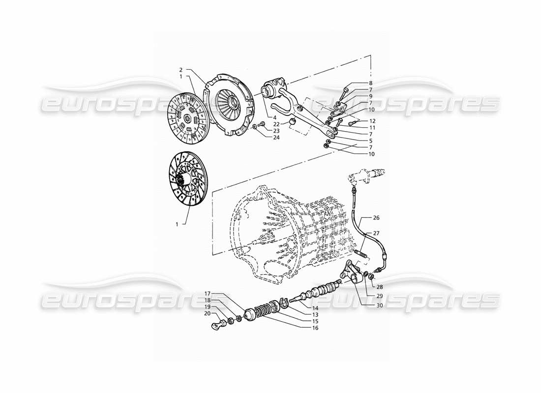 Maserati QTP. 3.2 V8 (1999) clutch Parts Diagram