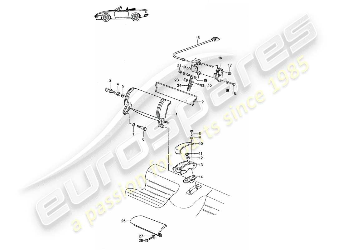 Porsche Seat 944/968/911/928 (1990) EMERGENCY SEAT - SINGLE PARTS - - D - MJ 1989>> - MJ 1991 Part Diagram