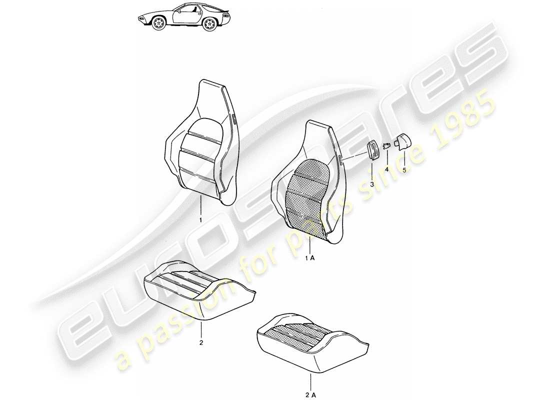 Porsche Seat 944/968/911/928 (1990) COVER - HEATER ELEMENT - SPORTS SEAT - D - MJ 1985>> - MJ 1986 Part Diagram