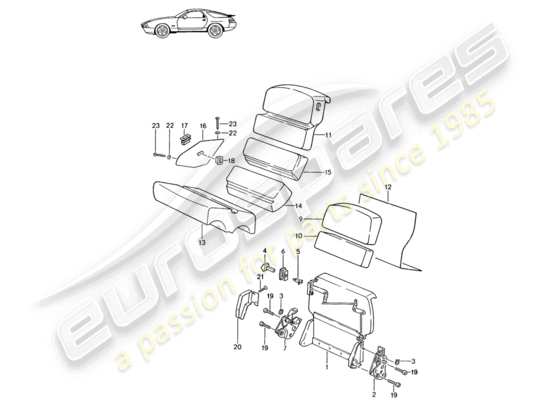 a part diagram from the Porsche Seat 944/968/911/928 (1996) parts catalogue
