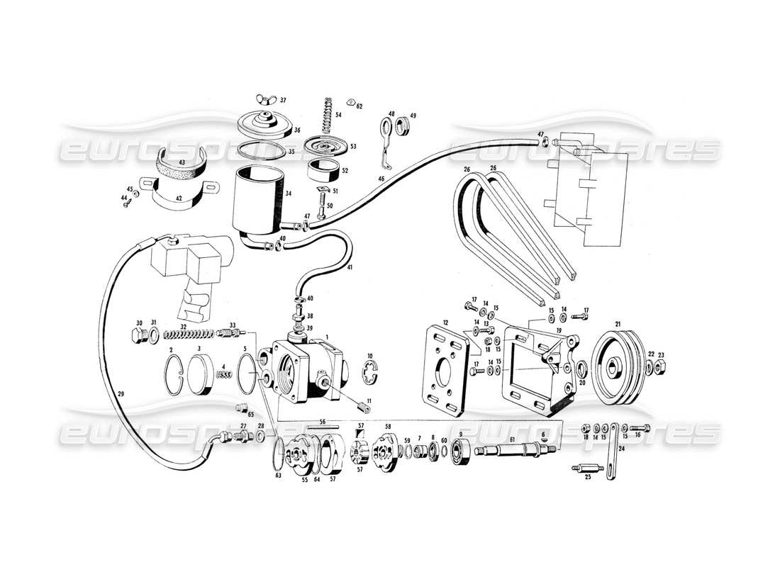 Maserati Indy 4.2 HYDRAULIC STEERING Parts Diagram
