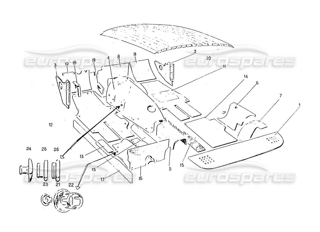 Ferrari 330 GT 2+2 (Coachwork) Inner Carpets (edition 2 + 3) Parts Diagram