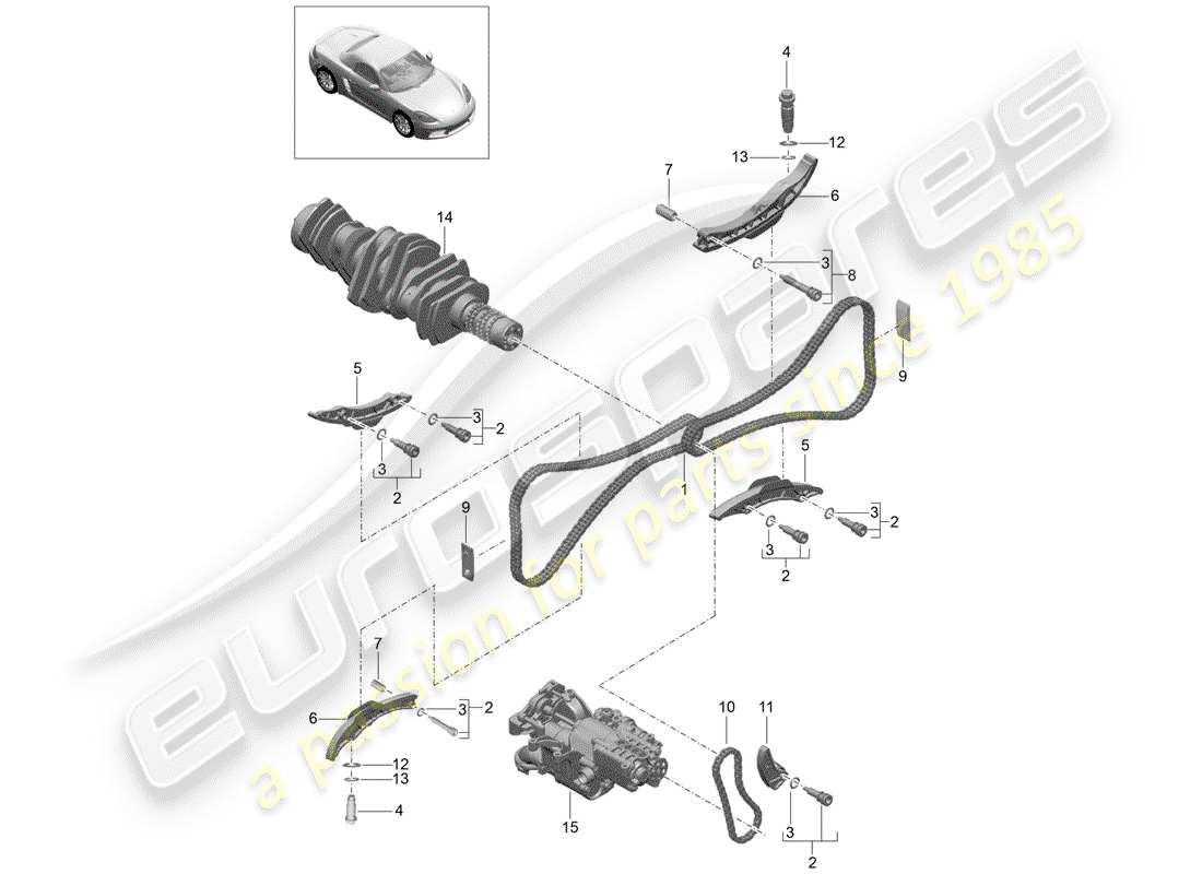Porsche 718 Boxster (2020) TIMING CHAIN Part Diagram