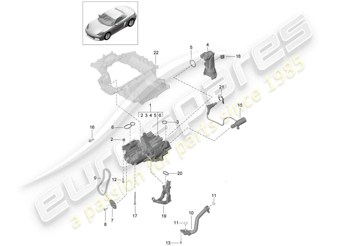Porsche 718 Boxster (2020) ENGINE (OIL PRESS./LUBRICA.) Part Diagram