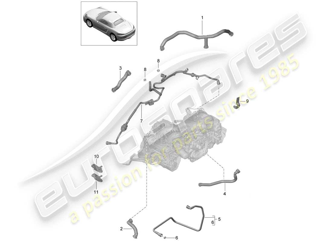 Porsche 718 Boxster (2020) crankcase Part Diagram