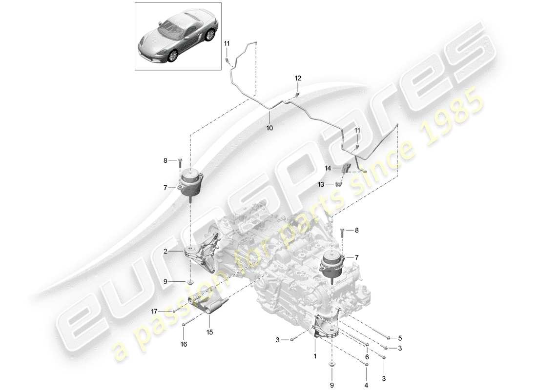 Porsche 718 Boxster (2020) ENGINE LIFTING TACKLE Part Diagram