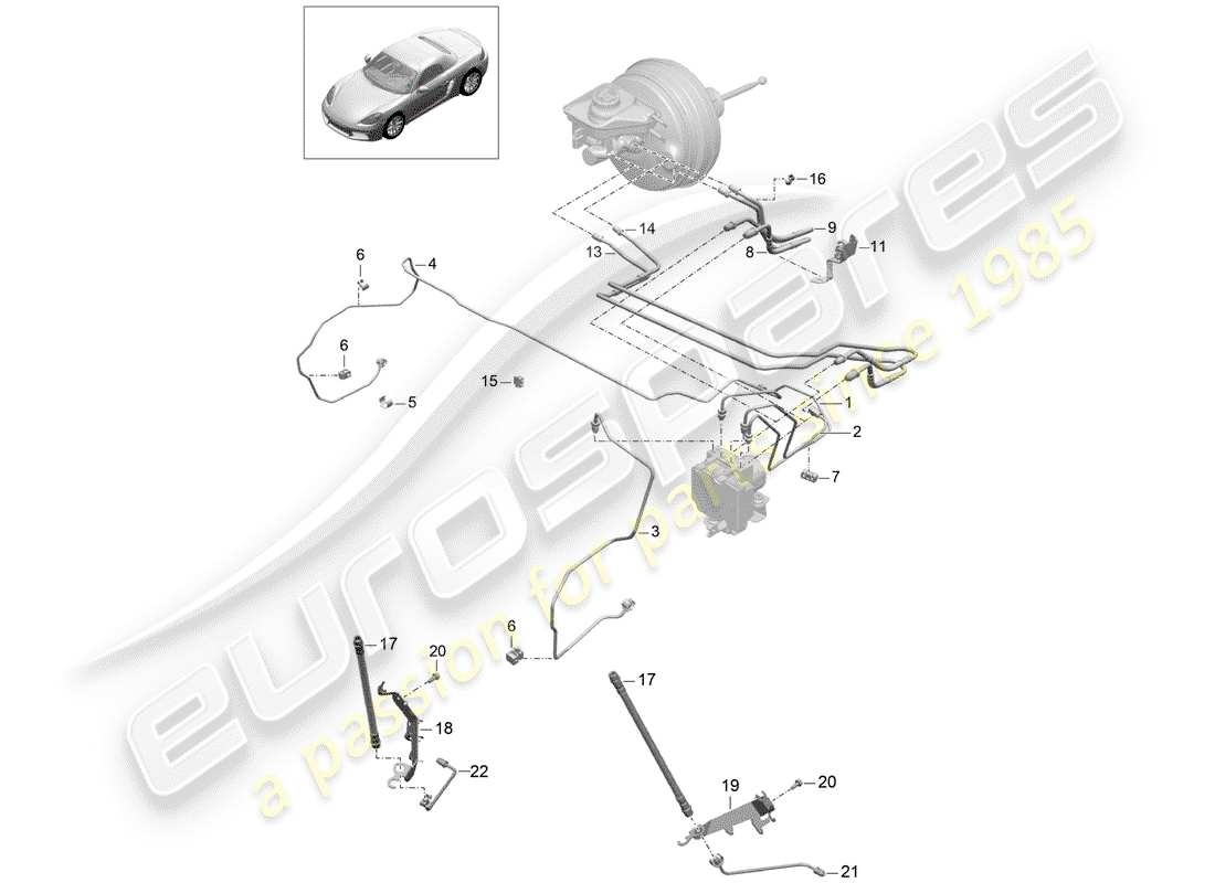 Porsche 718 Boxster (2020) brake line Part Diagram
