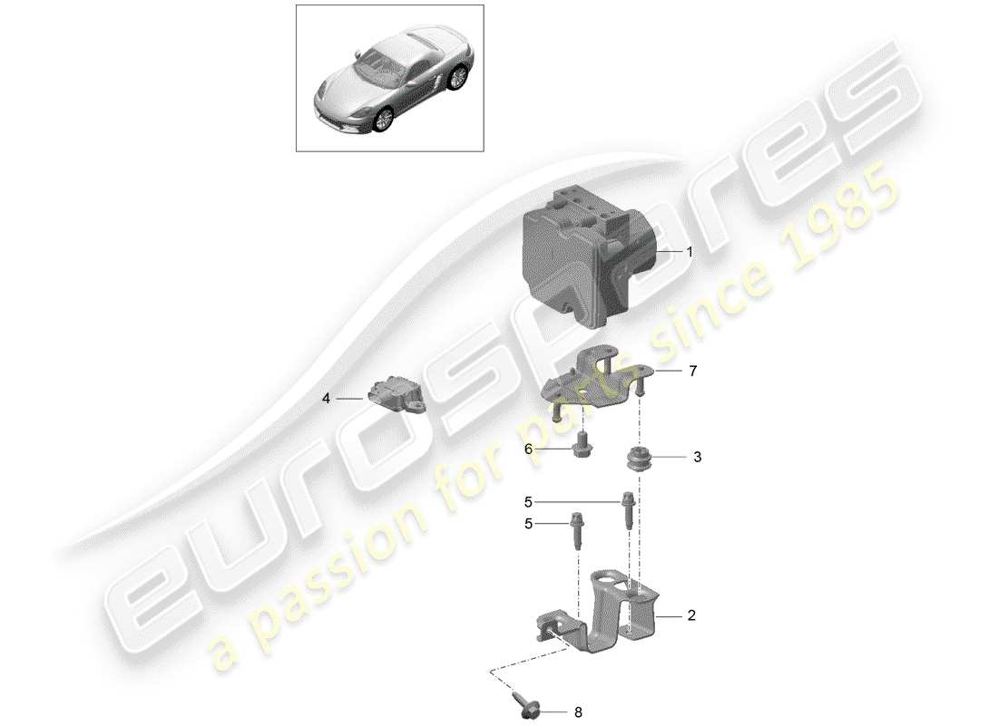 Porsche 718 Boxster (2020) hydraulic unit Part Diagram