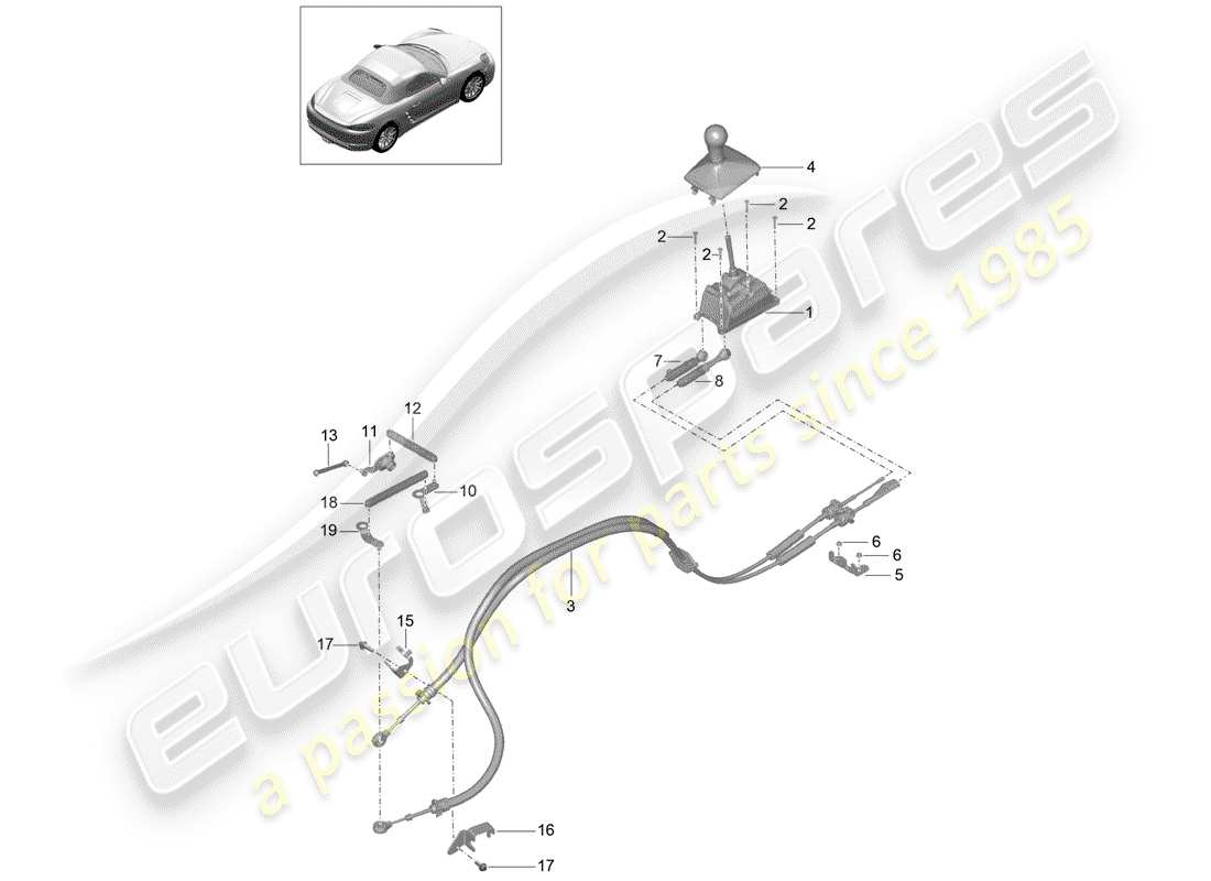 Porsche 718 Boxster (2020) SHIFT MECHANISM Part Diagram