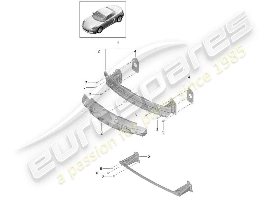 Porsche 718 Boxster (2020) BUMPER BRACKET Part Diagram