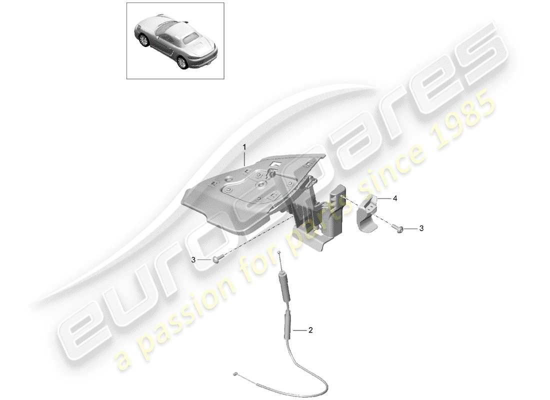 Porsche 718 Boxster (2020) flap Part Diagram