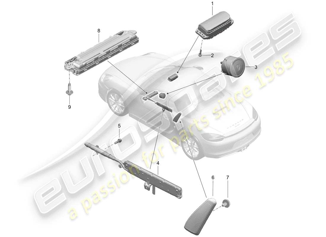 Porsche 718 Boxster (2020) AIRBAG Part Diagram