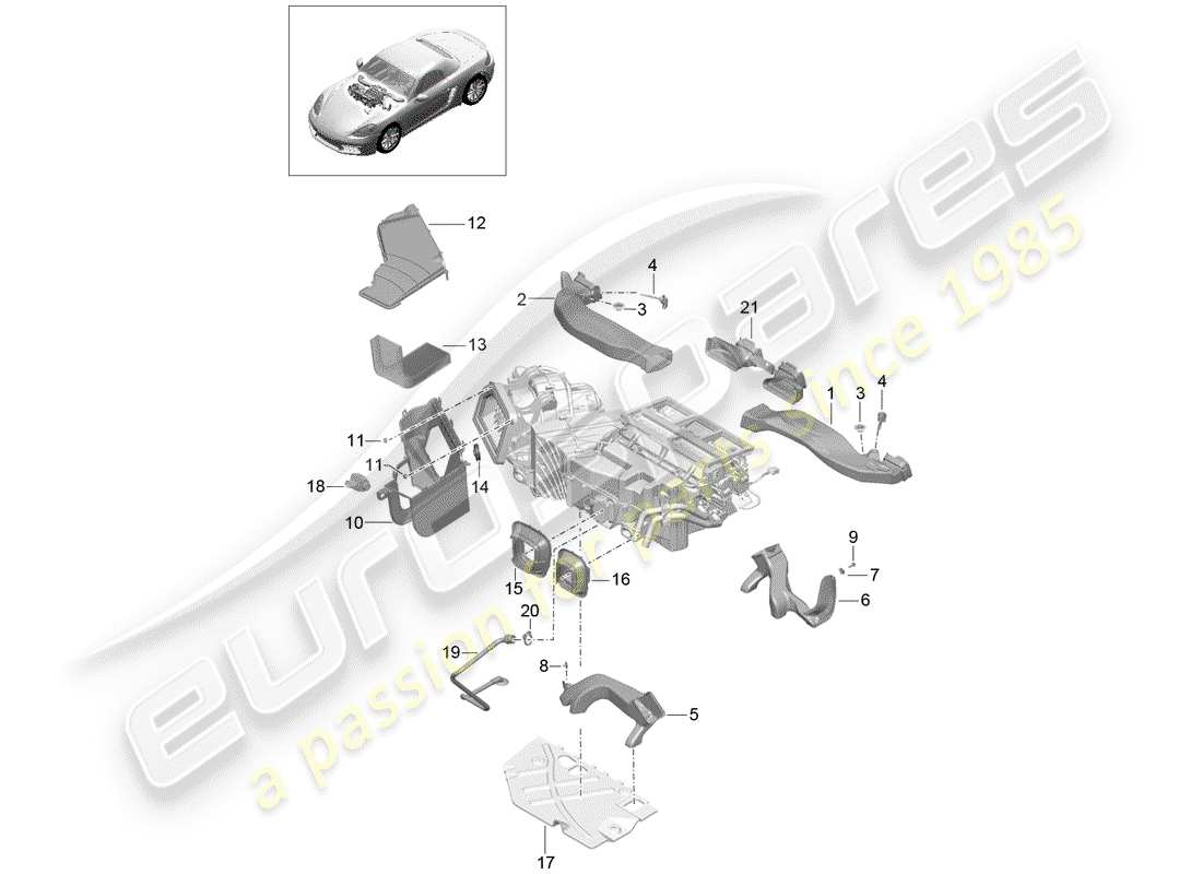 Porsche 718 Boxster (2020) AIR DUCT Part Diagram