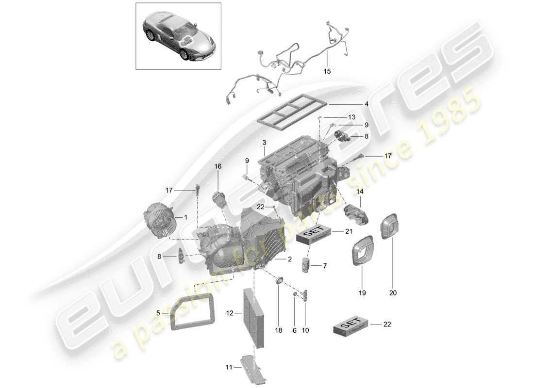 Porsche 718 Boxster (2020) AIR CONDITIONER Part Diagram