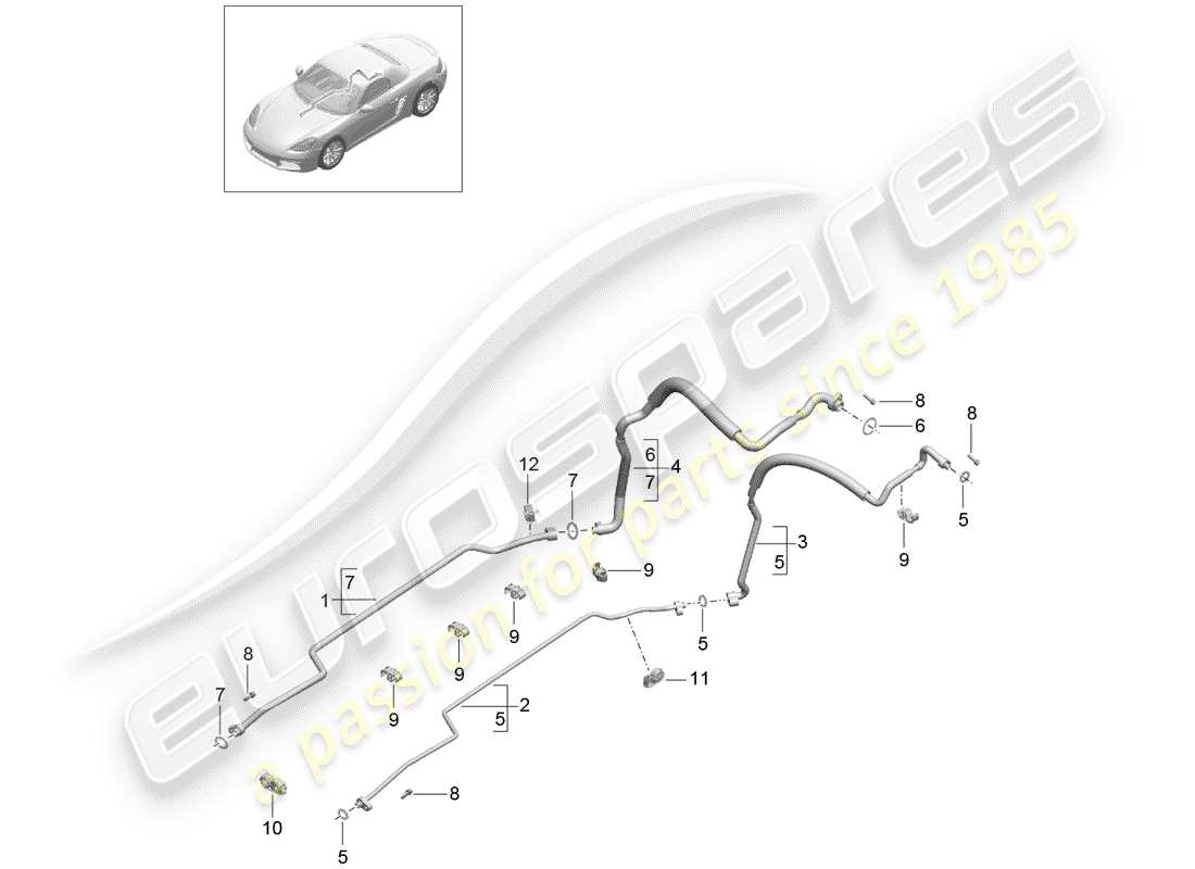 Porsche 718 Boxster (2020) REFRIGERANT CIRCUIT Part Diagram