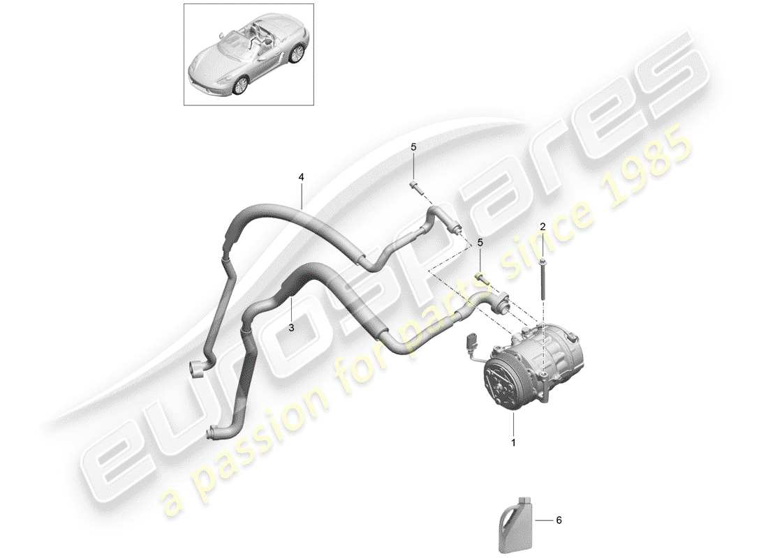 Porsche 718 Boxster (2020) COMPRESSOR Part Diagram